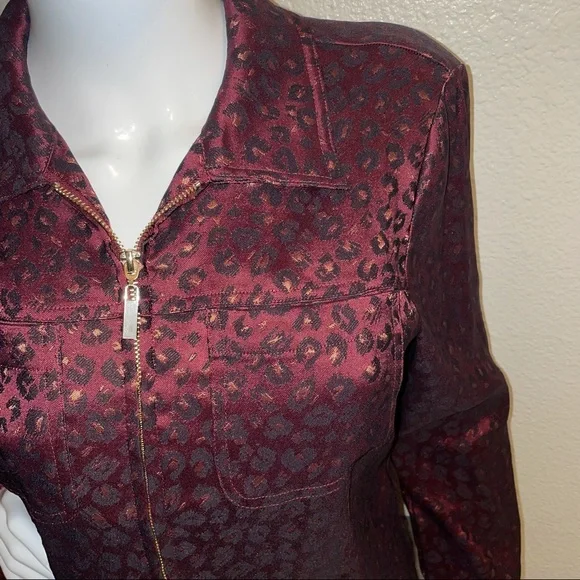 Maroon Animal Print Jacket - Picture 7 of 9